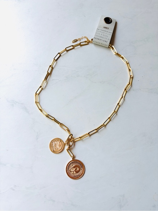 Anthropologie Jewelry - NWT Anthropologie Zodiac Coin Pendant Chain Necklace Aries